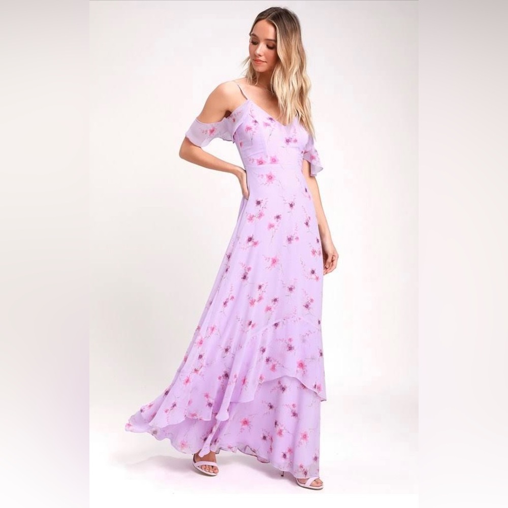 EUC - Lulu’s floral maxi dress